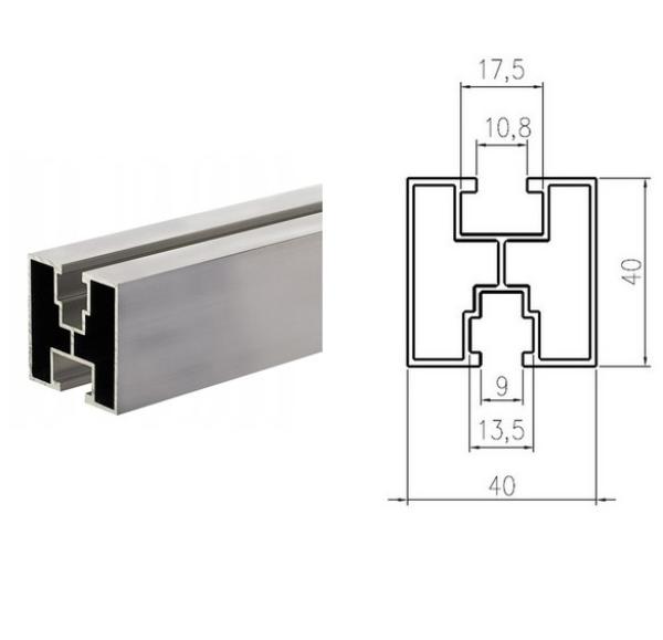 ALU Solarprofil 2,20 m Montageprofil 40 x 40 mm, Steuersatz: 0% nach §12 Abs. 3 UstG